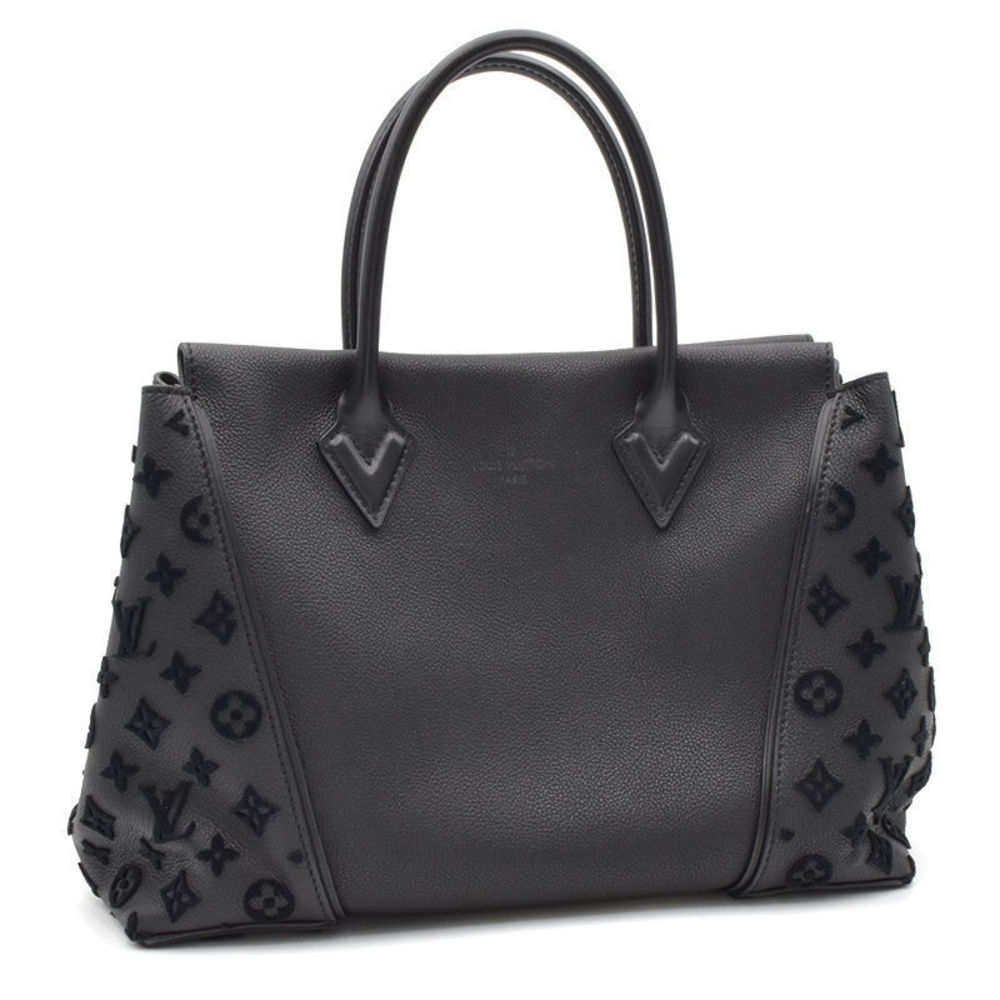 Louis Vuitton Tote W PM Calf Leather Tote Bag Noir Black